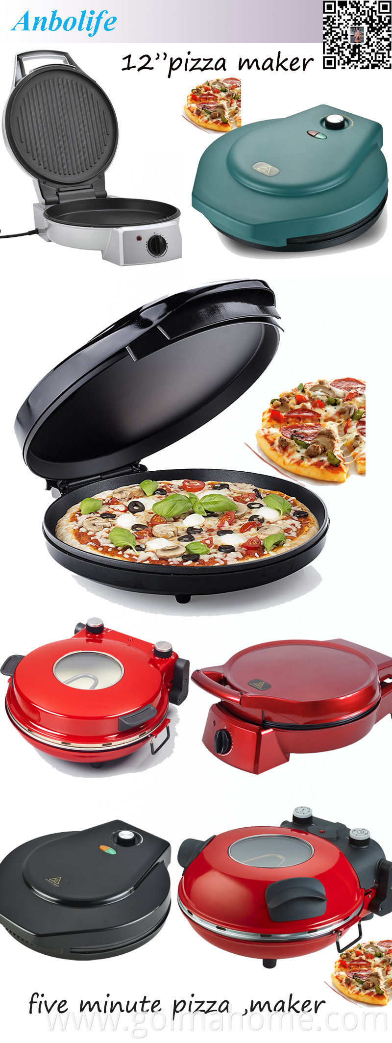 Electric pizza maker oven maker pizza crispy and evenly